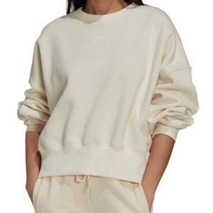 adidas Originals Women's Essentials Fleece Crew (Small / Ivory)